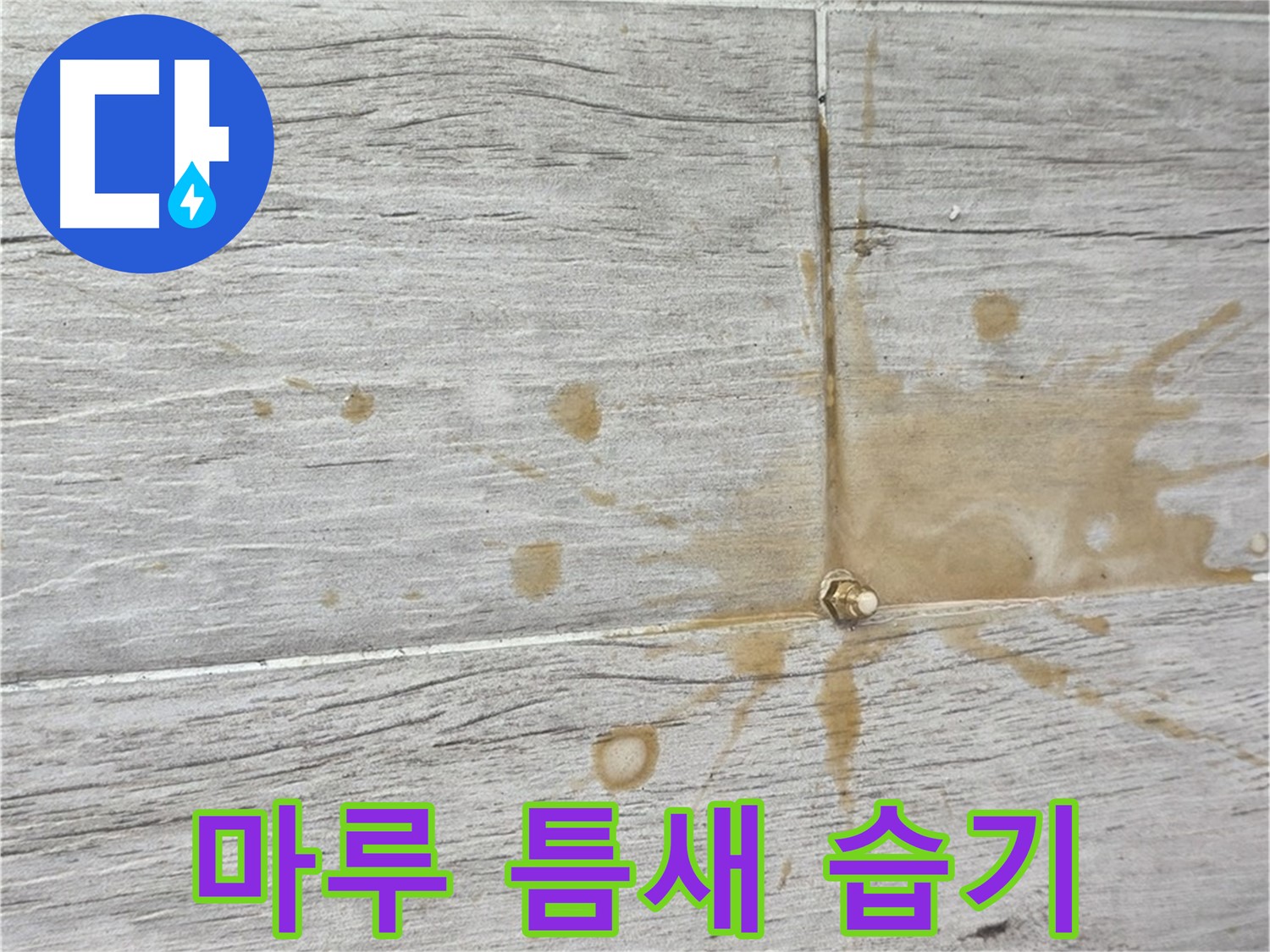 마루 틈새에 습기가 차있는 모습 - 인젝션 방수로 뽀송하게