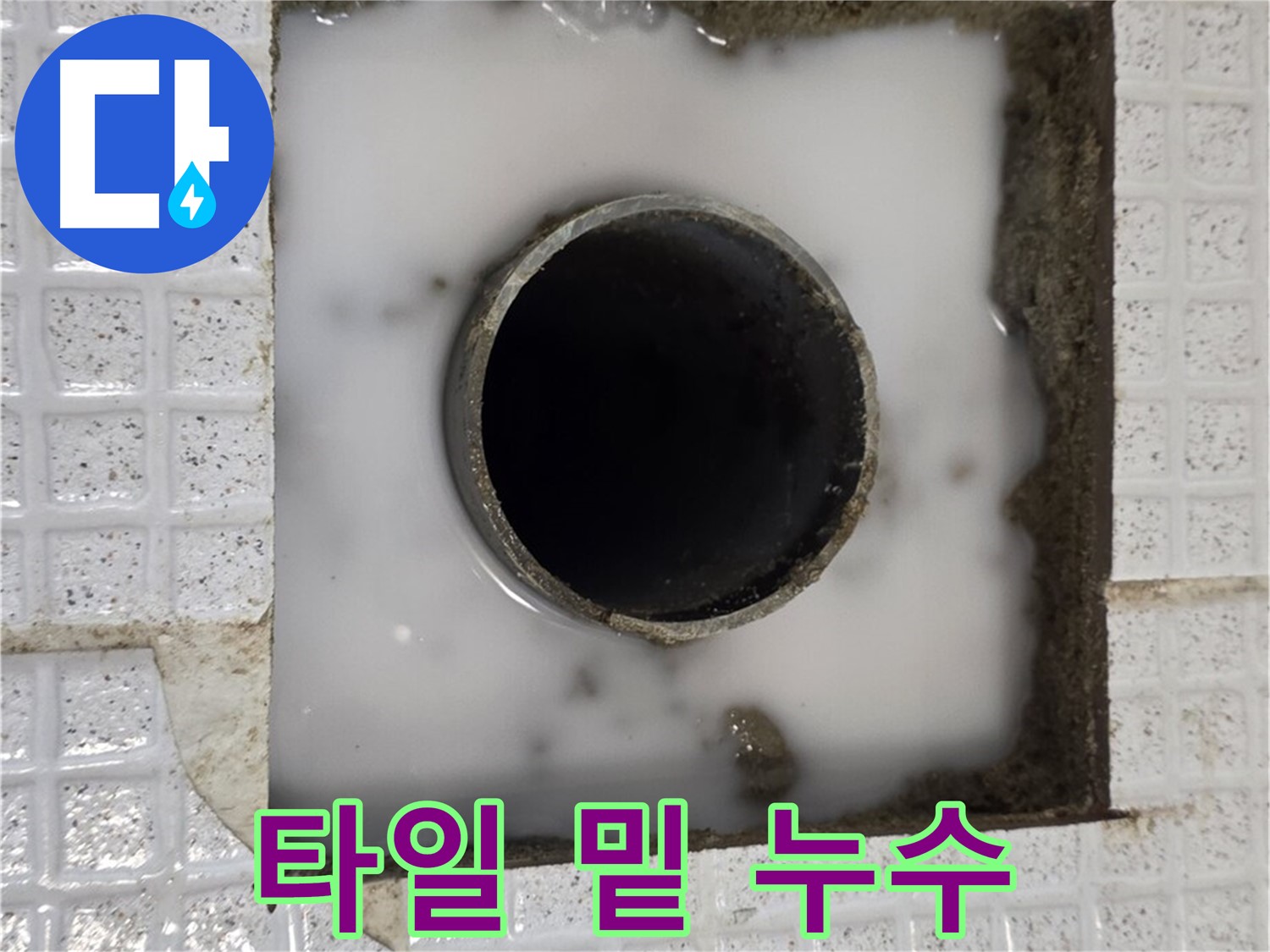 과천 문원동 욕실 누수 - 타일 밑으로 스며든 누수