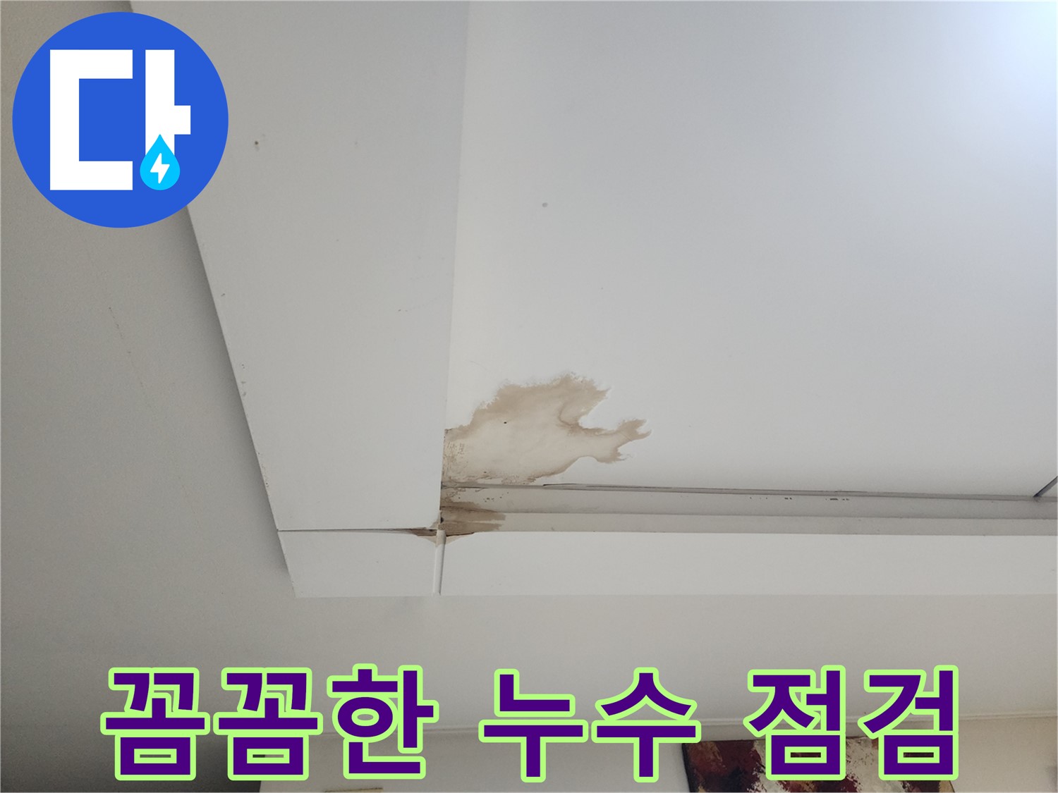 꼼꼼한 누수 점검 - 가좌2동 천장 누수 현장에서 누수탐지 전문가가 꼼꼼하게 누수 점검을 진행하고 있습니다. 놓치는 부분 없이 세심하게 확인합니다.