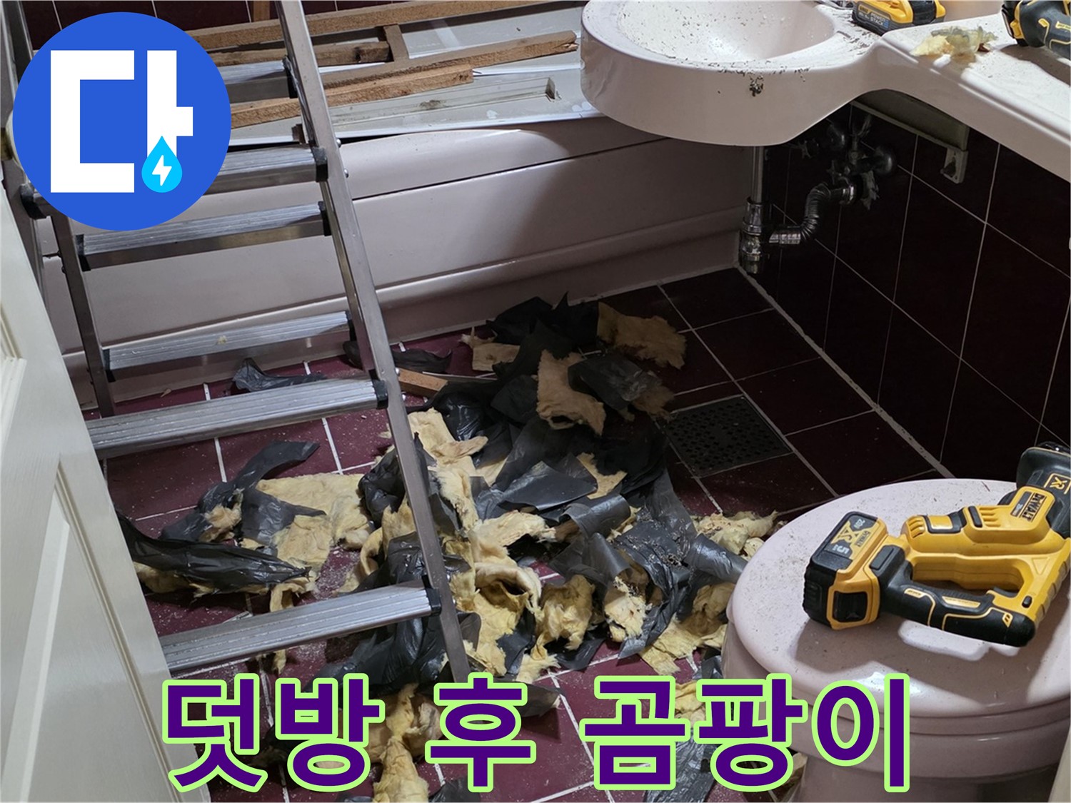 화도읍 두산아파트 욕실 덧방 시공의 최후 - 철거하니 곰팡이가 우수수