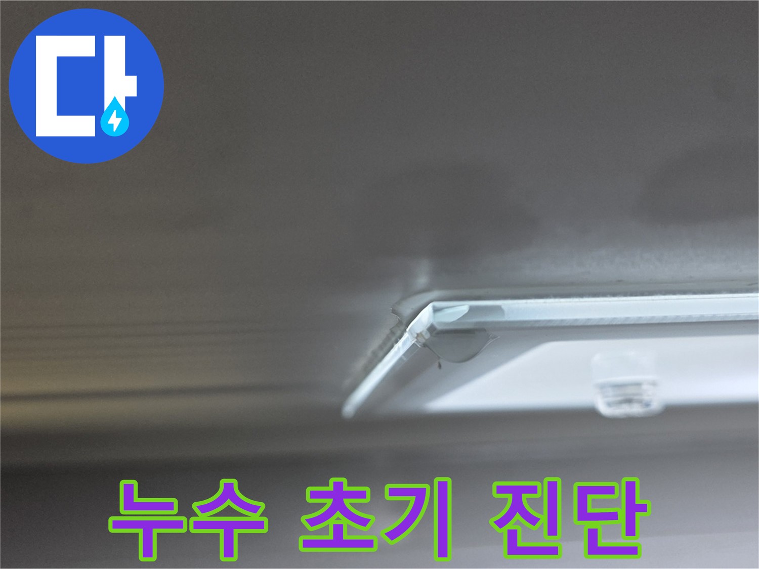 양주 옥정동 율정마을 1309동 아파트 천장 누수 - 초기 누수 대응 및 진단 과정을 보여줍니다.