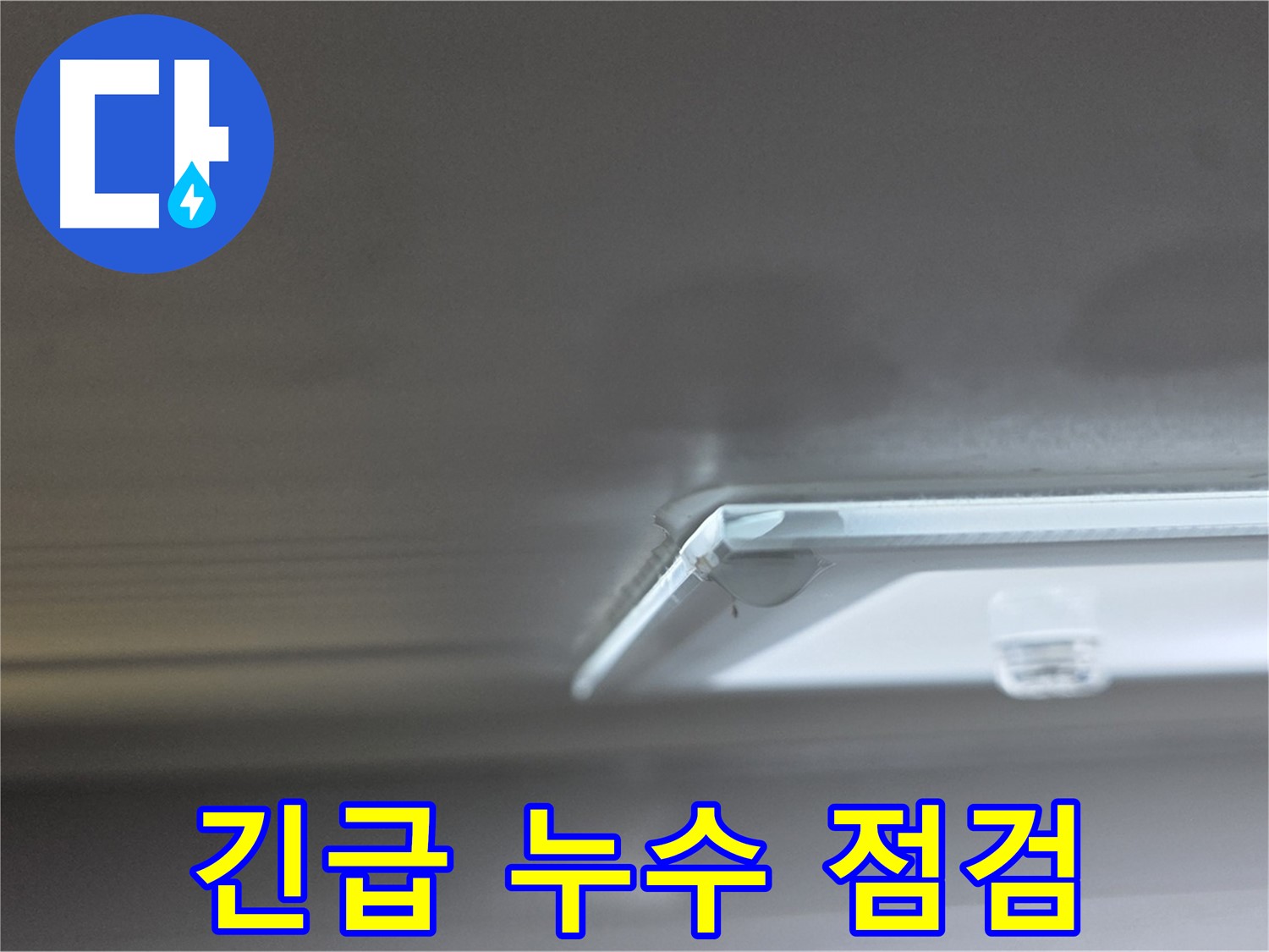 옥정동 율정마을 1309동 아파트 천장 - 초기 누수 발견 후 긴급 점검을 진행하고 있습니다.