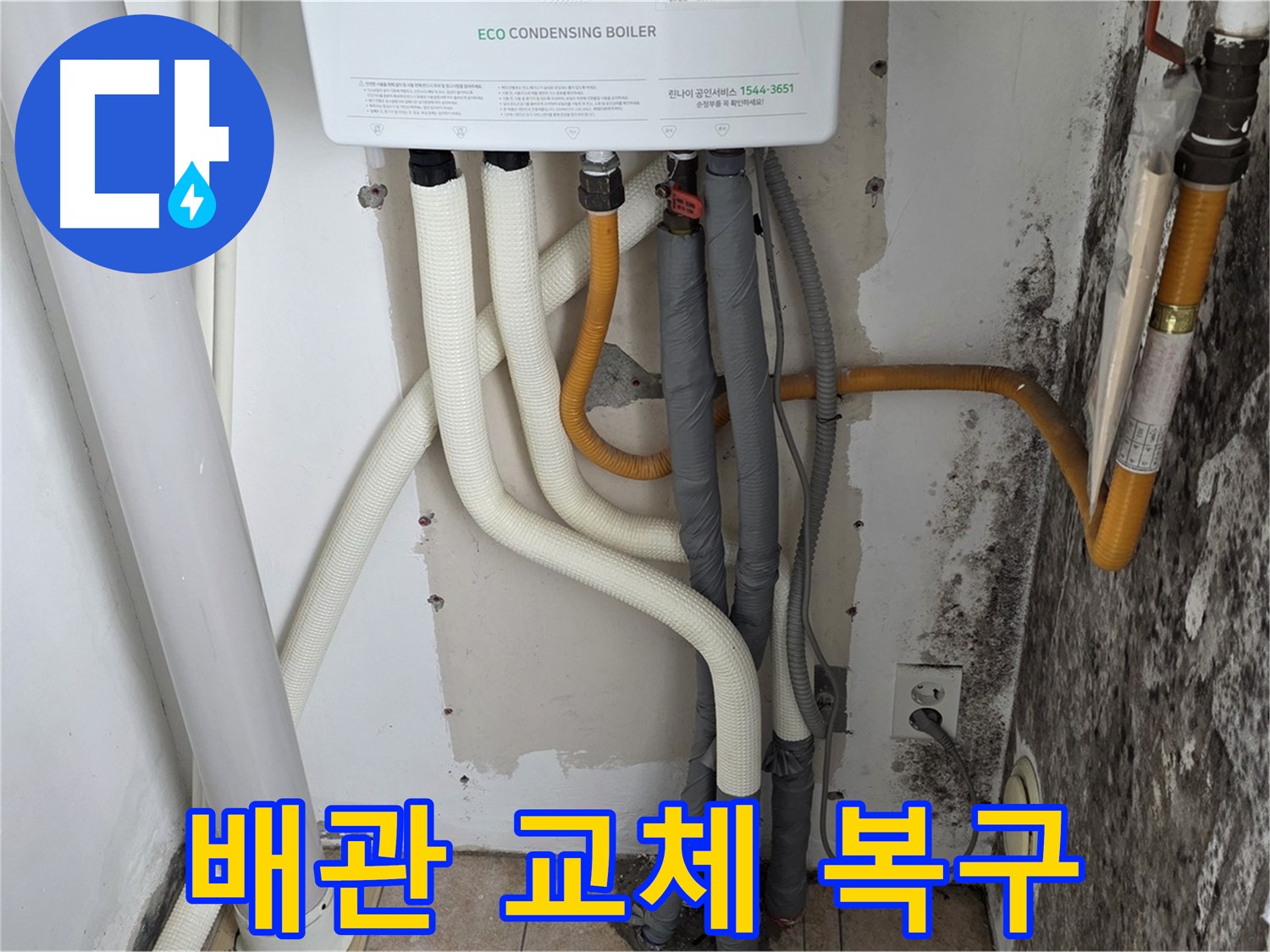 길음1동 아파트 누수 공사 - 곰팡이 벽, 낡은 보일러 배관 연결부 교체 및 누수 완벽 복구 완료