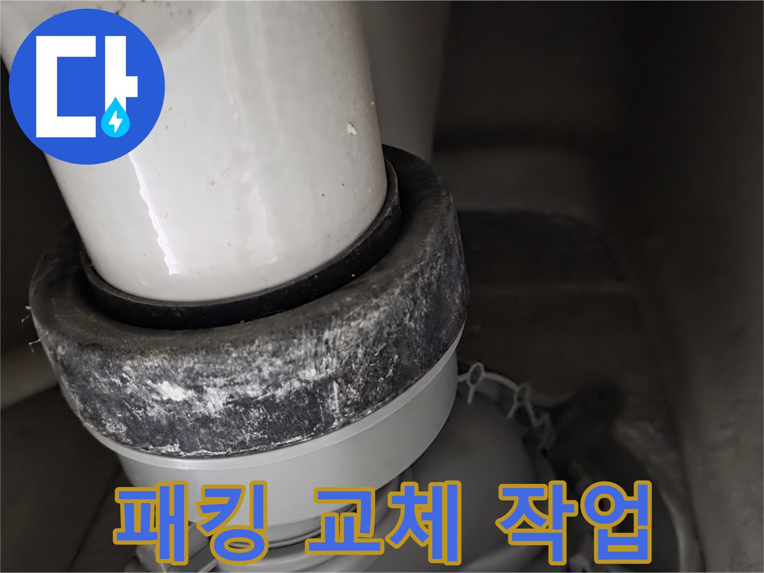 분당 운중동 산운마을 6단지 변기 누수 - 배수구 고무 패킹 교체 작업 진행
