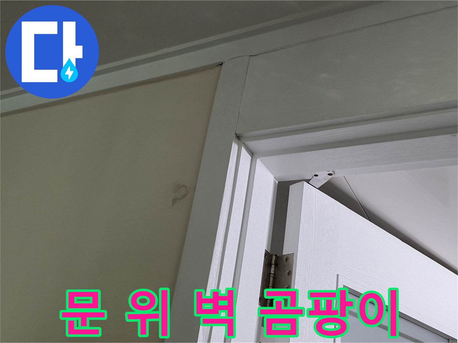 분당 운중동 산운마을 아파트 - 문 위 벽 모서리에서 발견된 곰팡이 - 꼼꼼한 점검으로 누수 원인을 파악하고 해결합니다.
