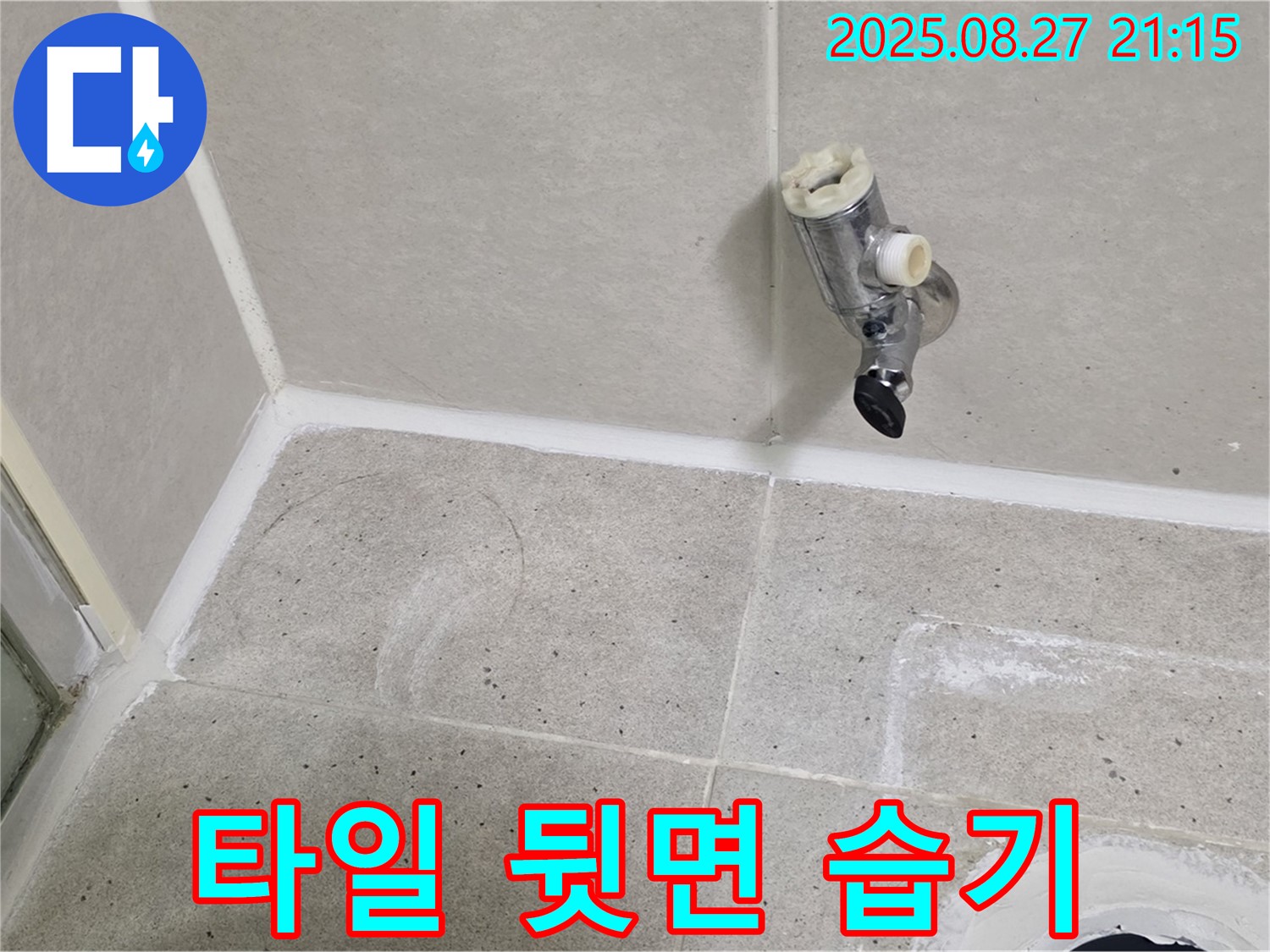 성남 분당 운중동 - 샤워기 수전 철거 후 벽 타일 뒷면 습기 발견