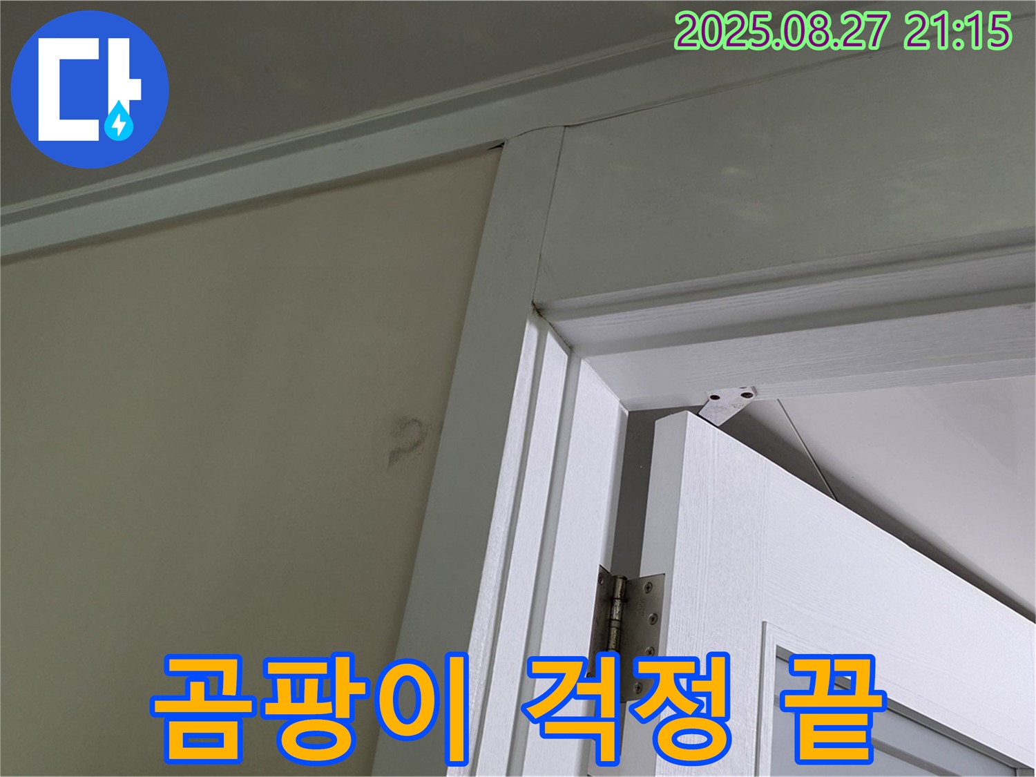 성남 분당 운중동 아파트 문 위 벽 누수 완벽 해결 - 누수 원인을 제거하고 곰팡이까지 완벽하게 제거하여 곰팡이 걱정 없이 쾌적한 환경을 만들어 드립니다.