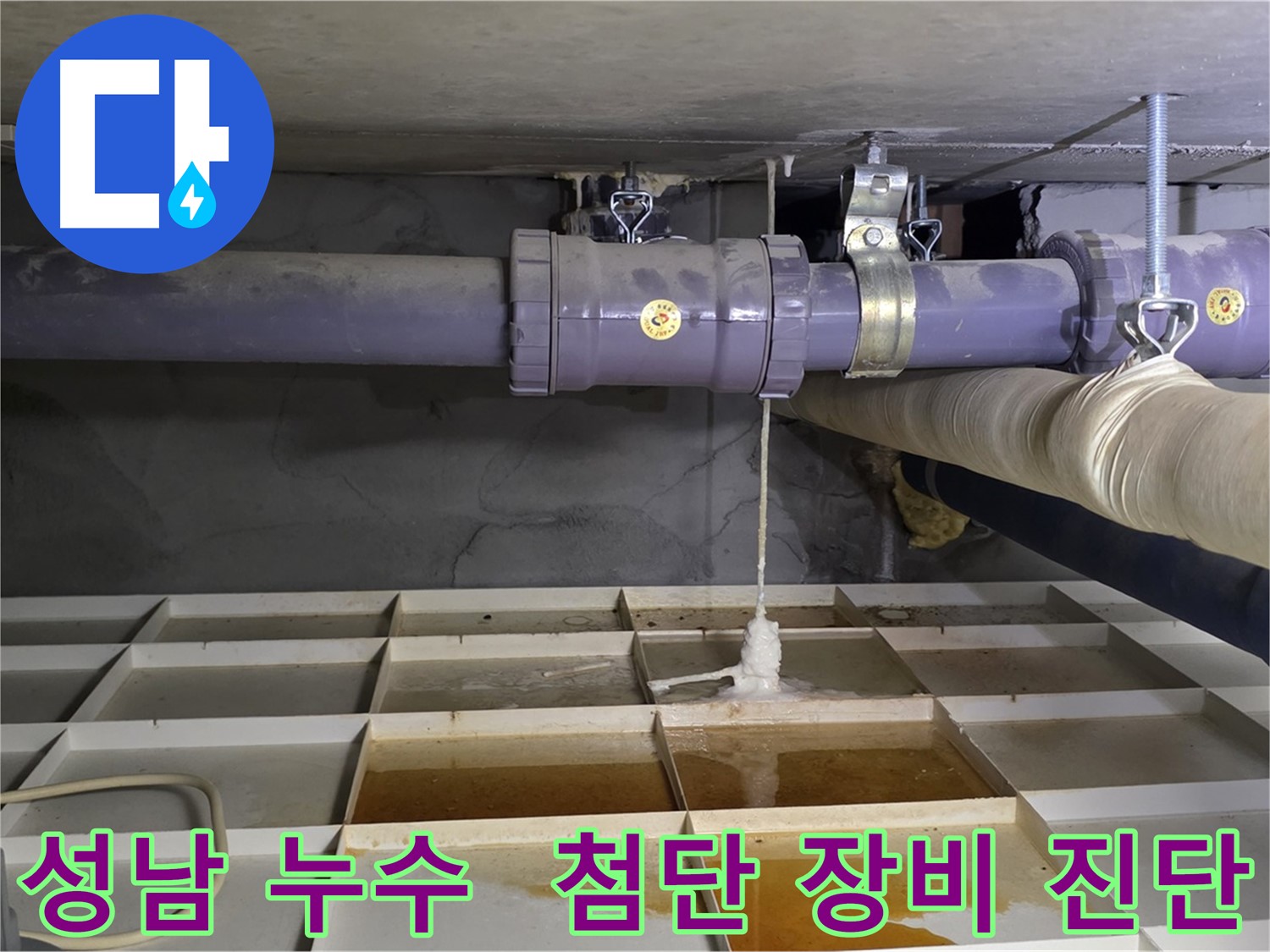 성남 산운마을 6단지 배관 누수 - 연결부 문제, 최첨단 장비로 속 시원히 진단