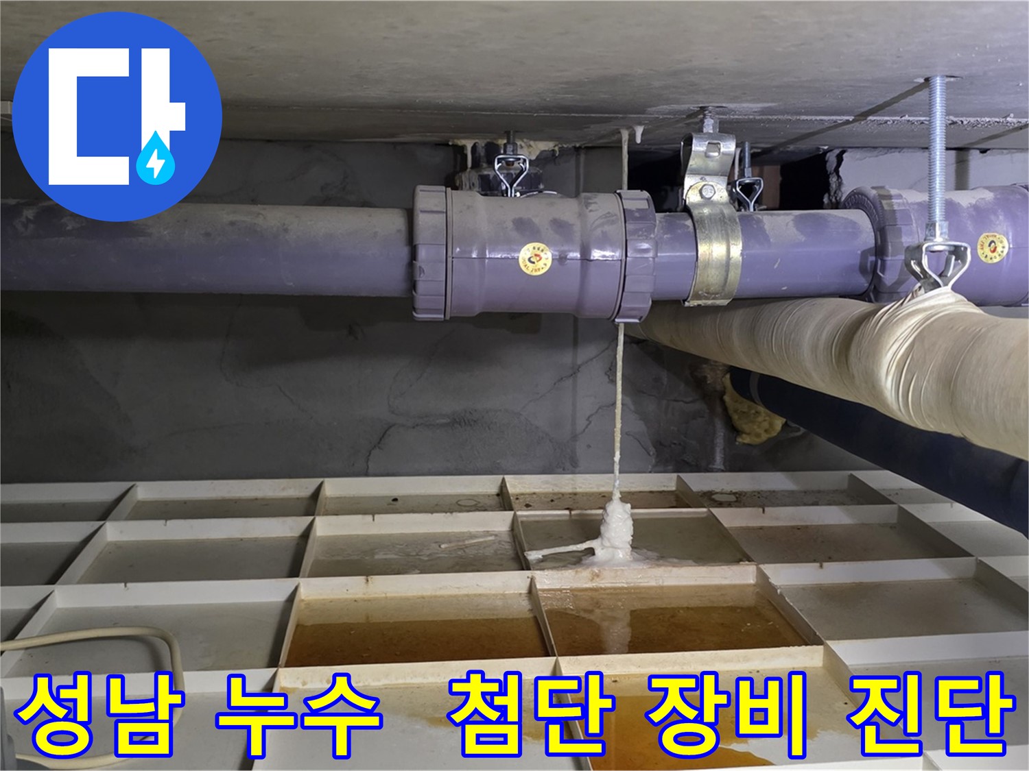성남 산운마을 배관 누수 - 연결 부속 문제, 최첨단 장비로 속 시원히 진단