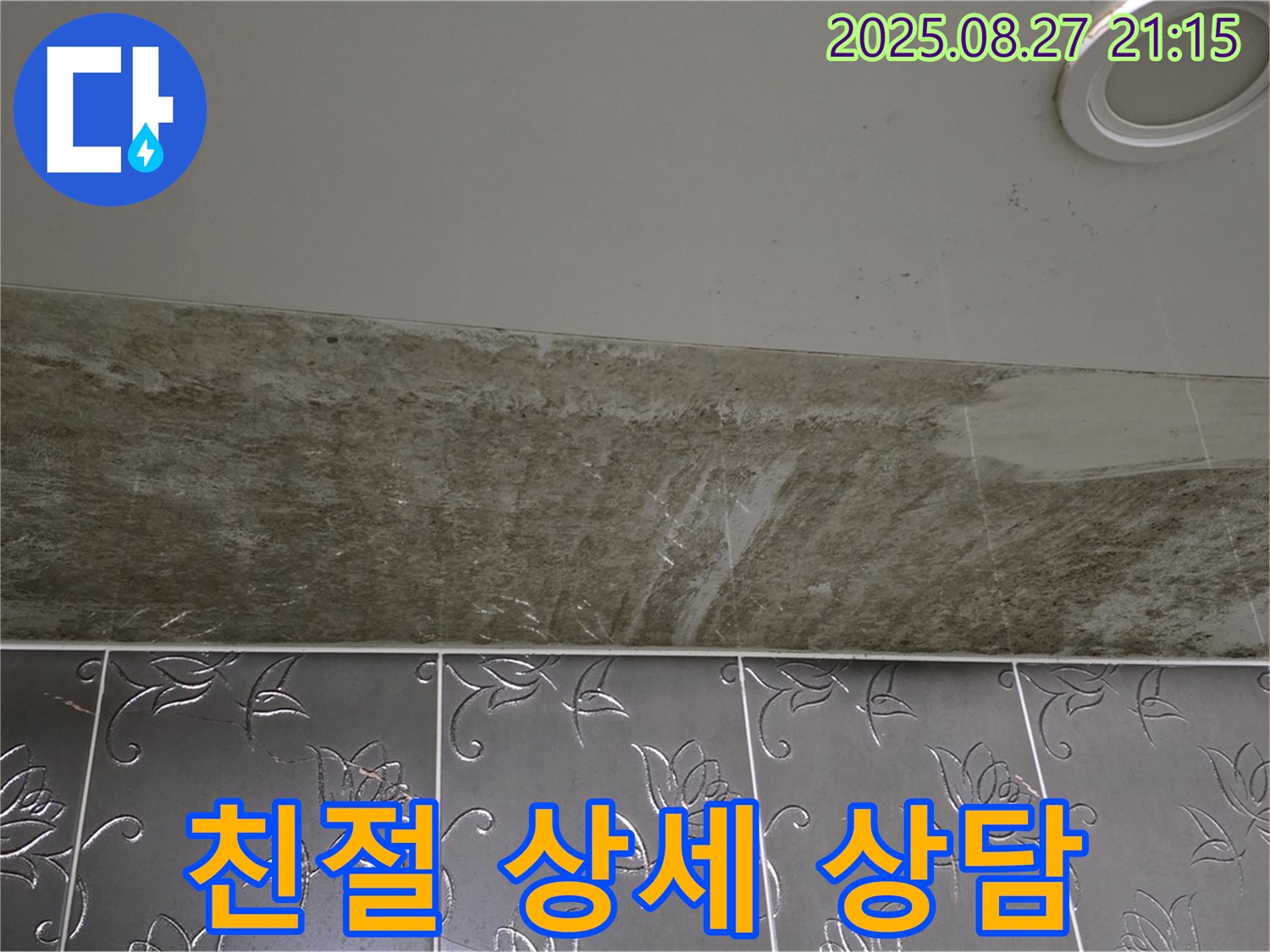 성남시 분당구 - 운중동 산운마을 6단지, 곰팡이 핀 화장실 천장 누수, 친절하고 상세한 상담을 제공합니다.