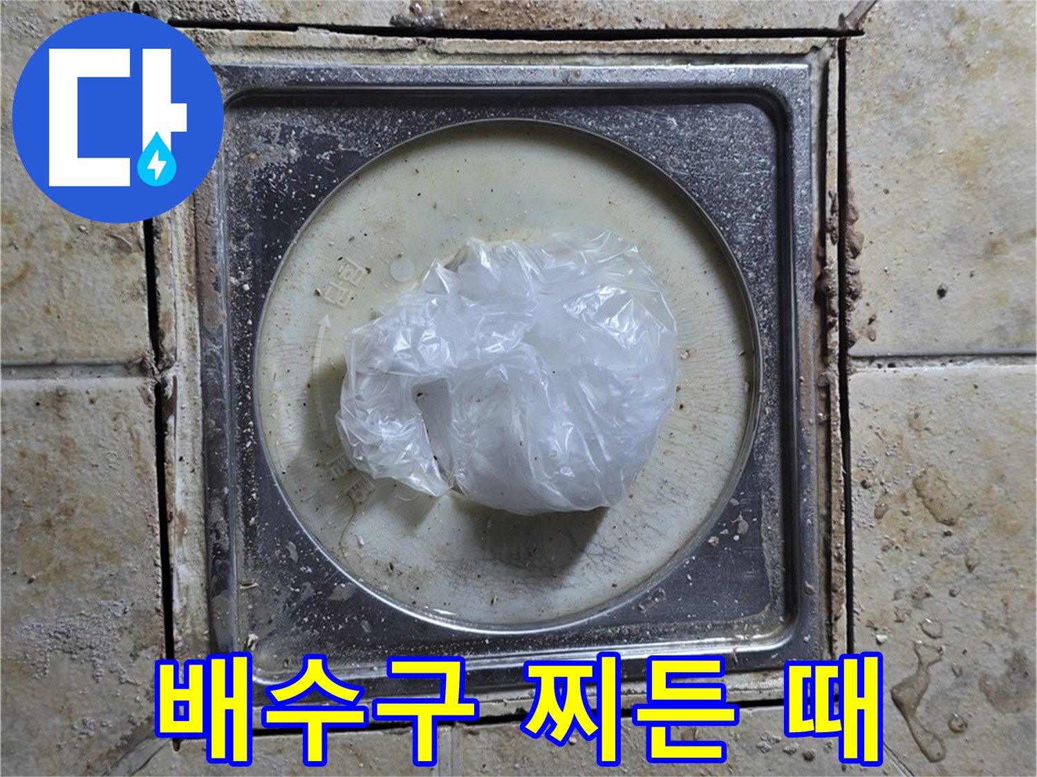 욕실 배수구 찌든 때와 곰팡이 - 누수 완벽 차단
