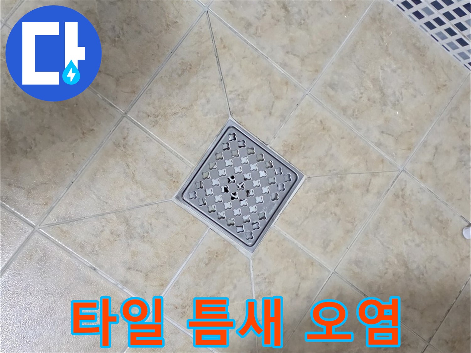 타일 틈새 오염 - 스팀 청소 후 코팅