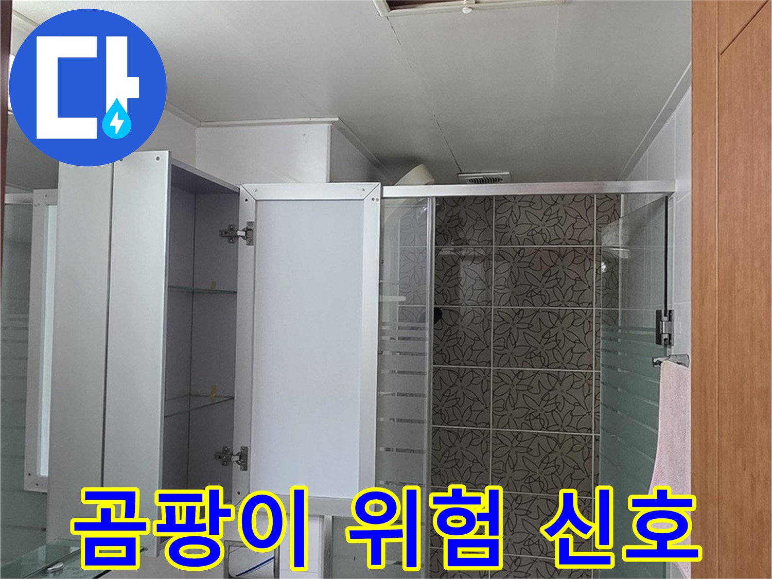 양주 서광아침의빛아파트 - 욕실 점검구 속, 곰팡이는 누수의 위험 신호일 수 있습니다.
