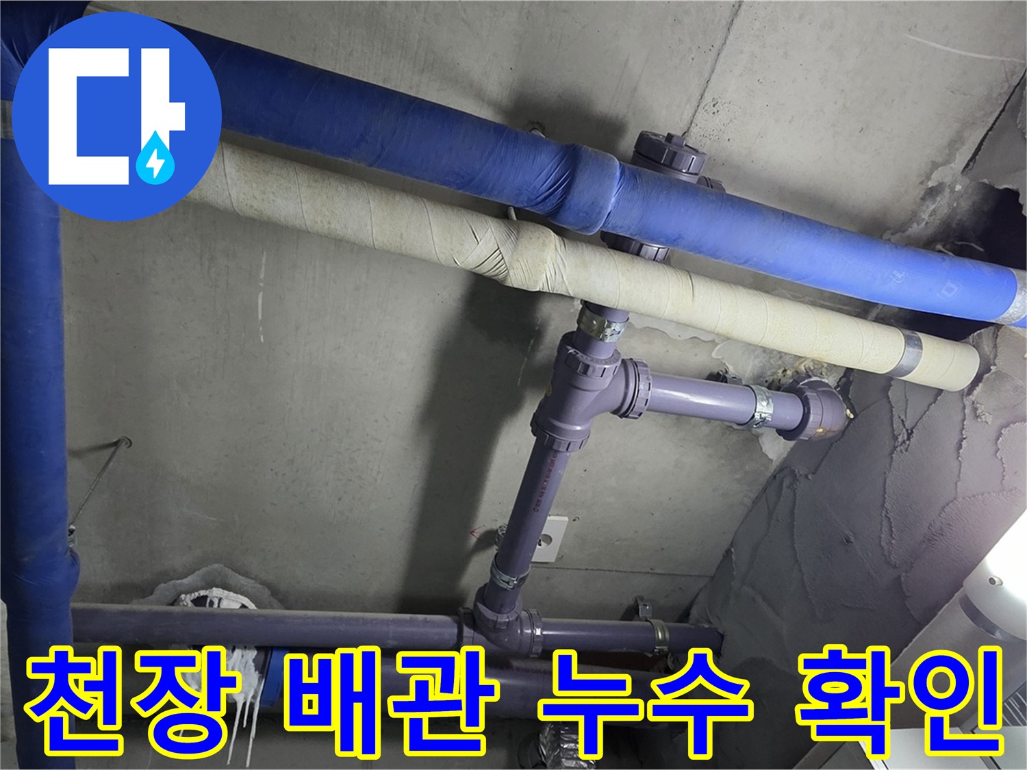 분당 운중동 산운로 아파트 천장 배관 누수 확인 - 누수 위치를 정확히 파악하고 원인을 분석합니다.