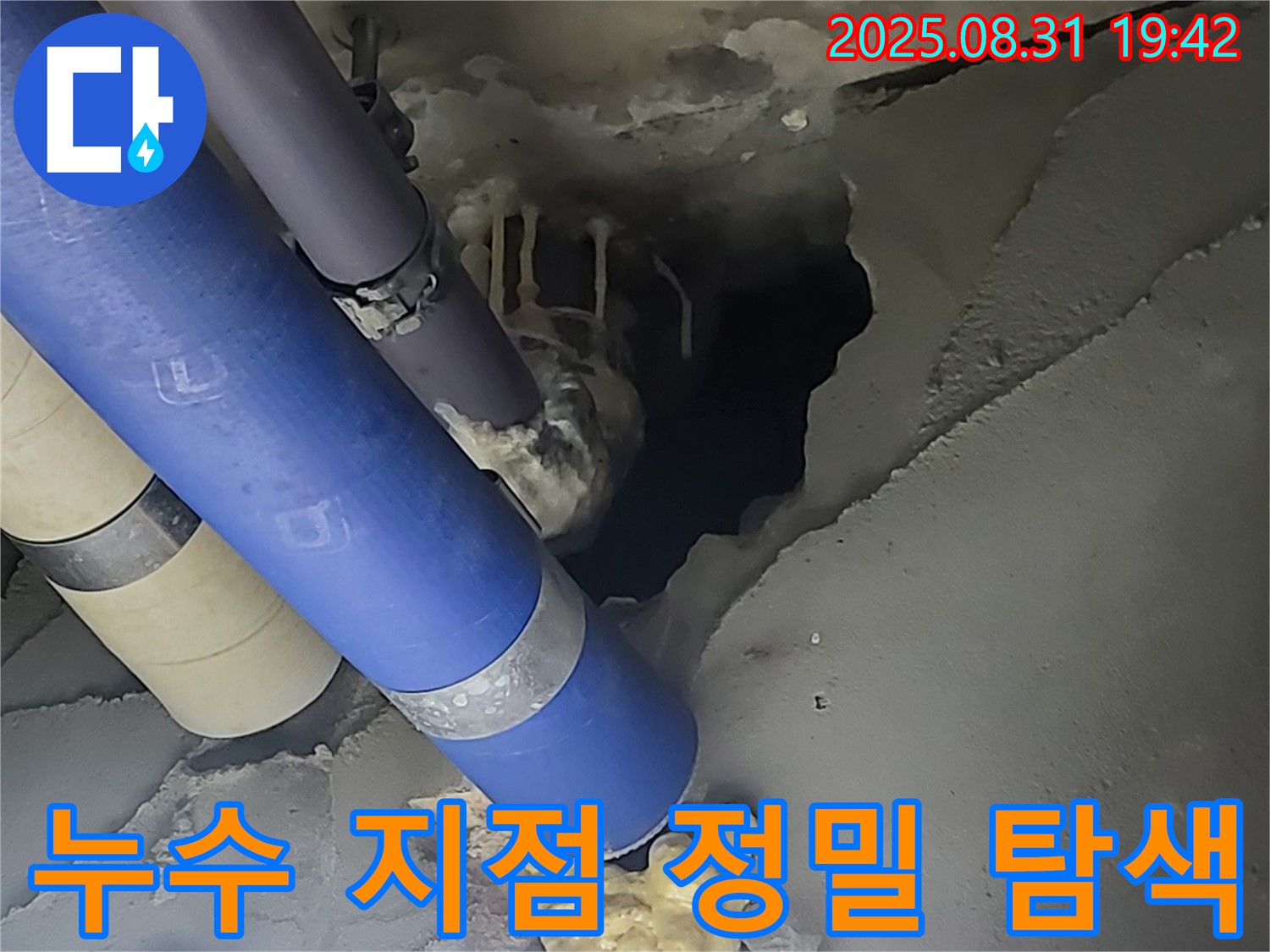 분당 운중동 산운마을 6단지 누수 - 누수 지점을 찾기 위해 정밀하게 탐색하고 있습니다.