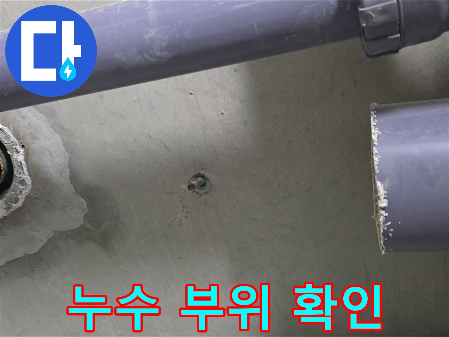 분당 운중동 산운마을 누수 현장에서 누수 부위를 확인하는 사진입니다 - 전문 장비를 사용한 정확한 탐지와 신속한 보수 과정을 보여줍니다.