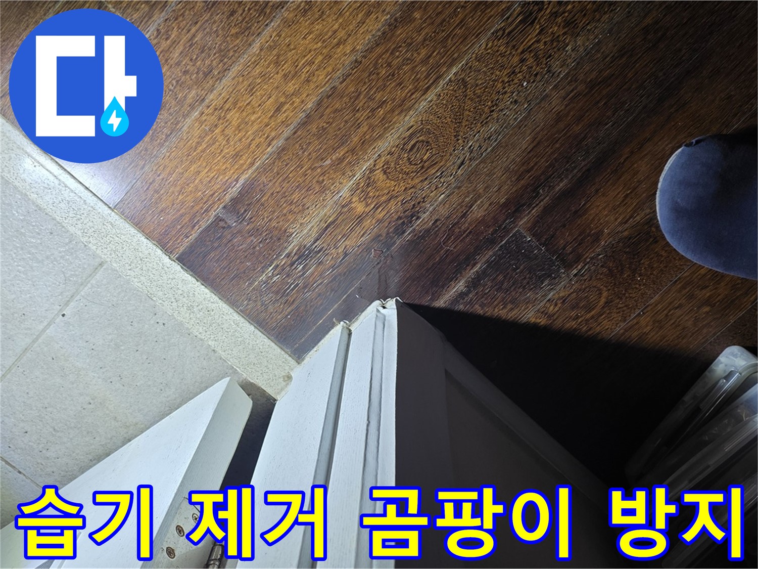 분당 운중동 아파트 누수 - 문턱 주변 습기 제거 후 곰팡이 방지 코팅