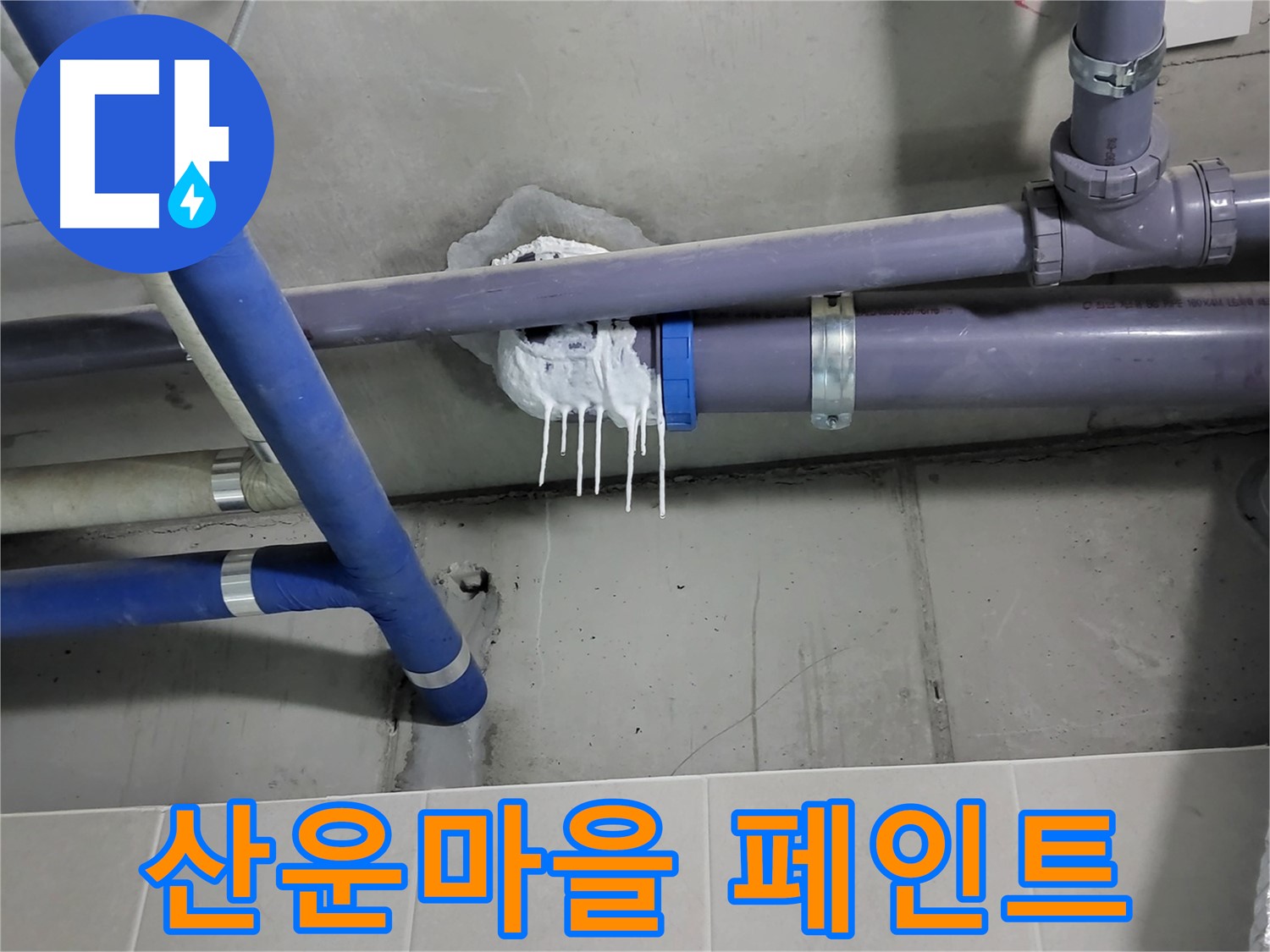산운마을 하수 누수 - 벽 페인트 벗겨짐과 곰팡이