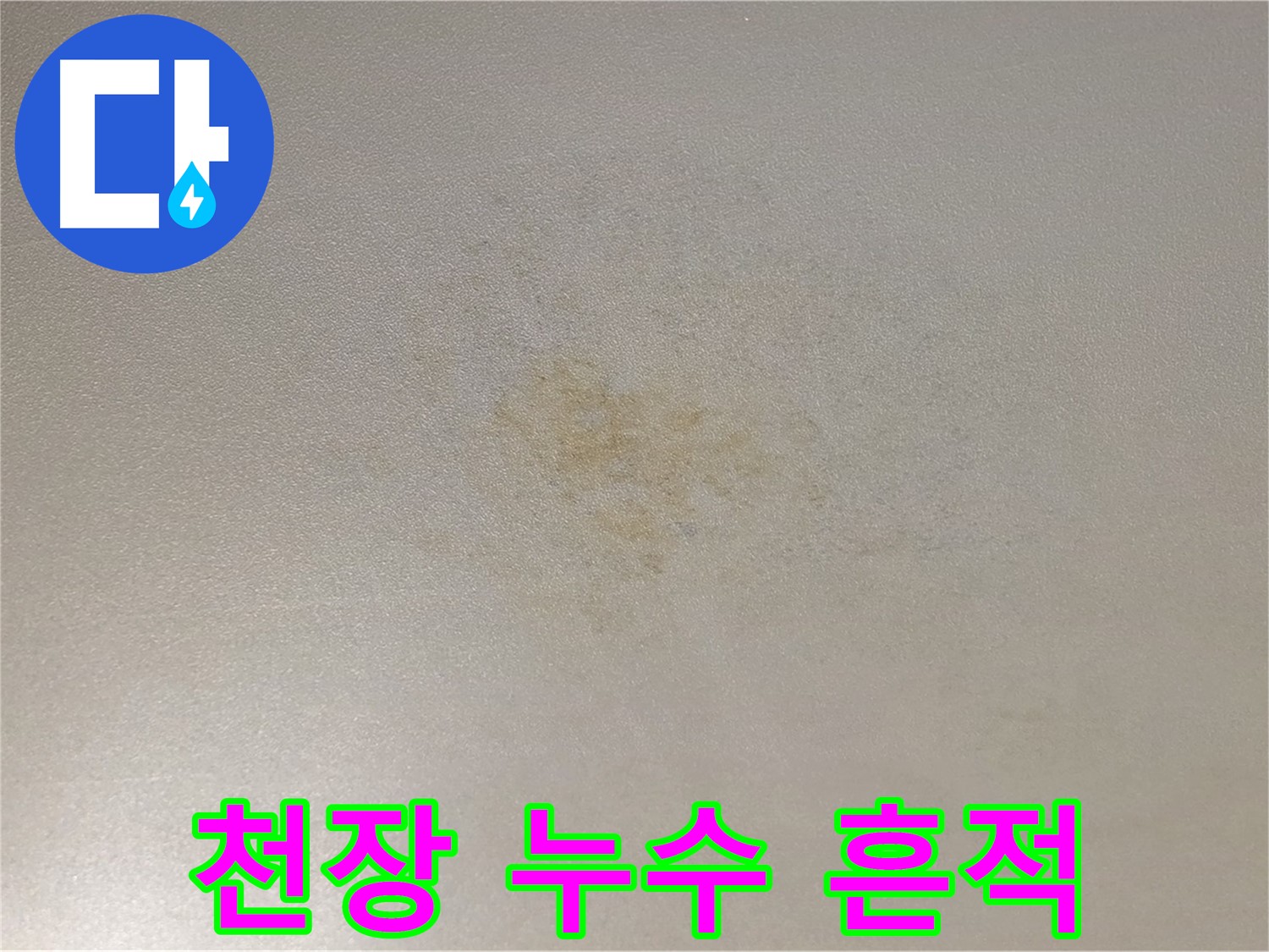 천장 누수 흔적 - 광진구 능동 아성빌라트 누수 탐지 현장