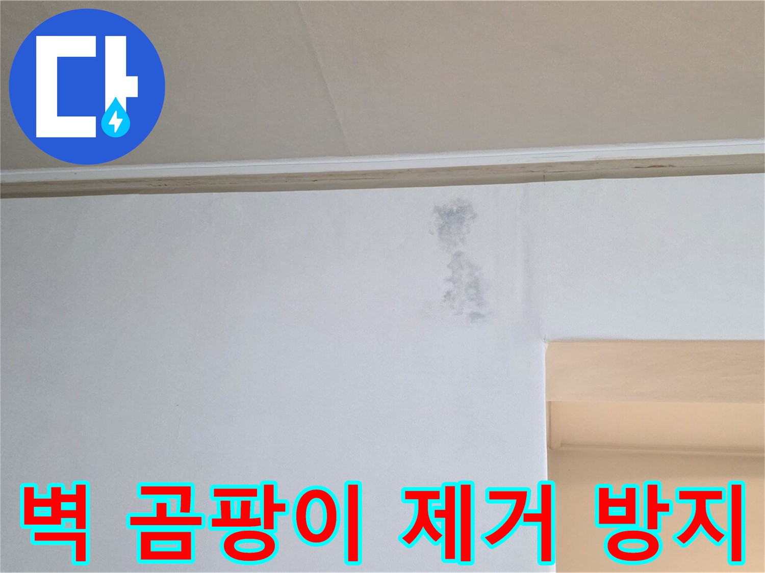 벽 곰팡이 - 곰팡이 제거 후 재발 방지 시공을 완료한 깨끗한 벽면의 모습입니다.