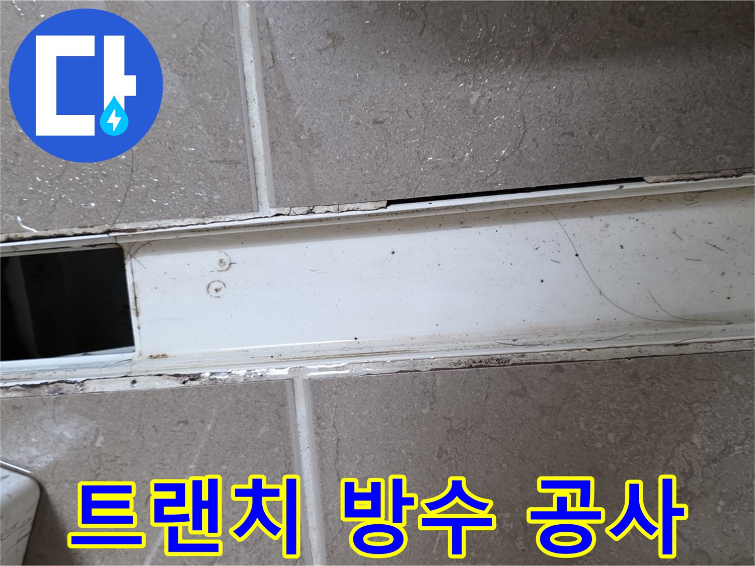 화장실 샤워부스 트랜치 점검 사진 - 공사 전 상태 확인
