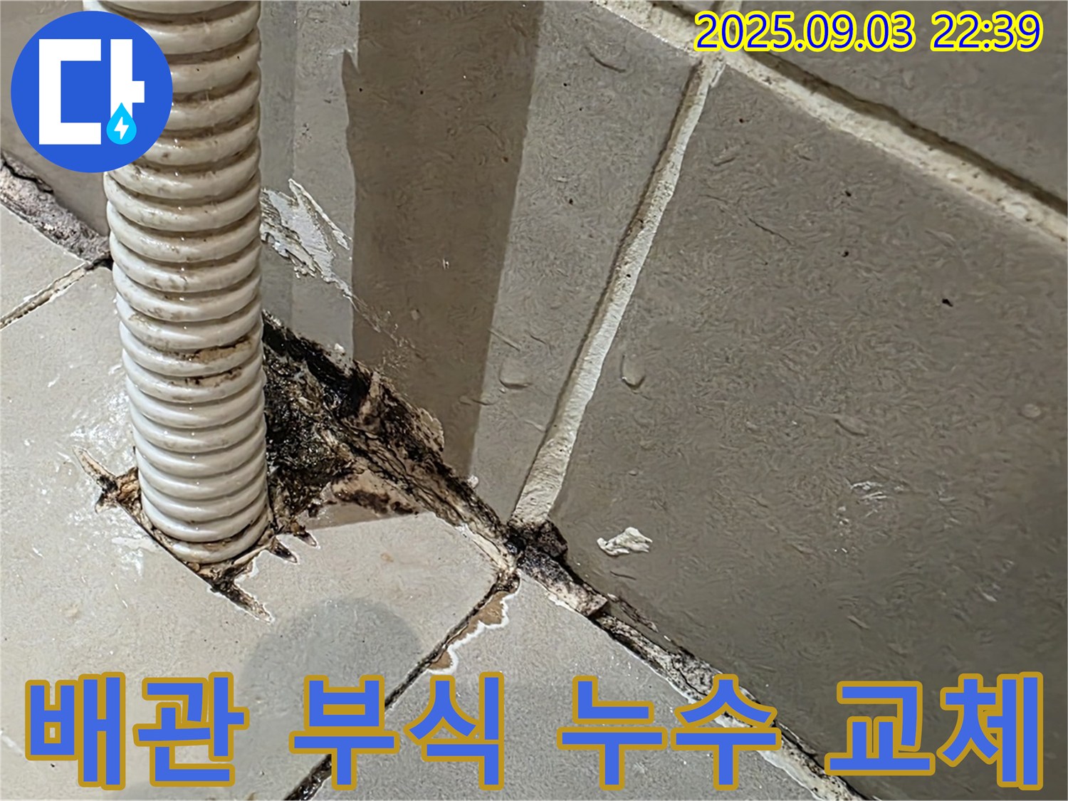 용산구 한강로2가 누수 - 배관 부식으로 인한 누수를 확인하고, 배관 교체를 통해 문제를 해결했습니다.
