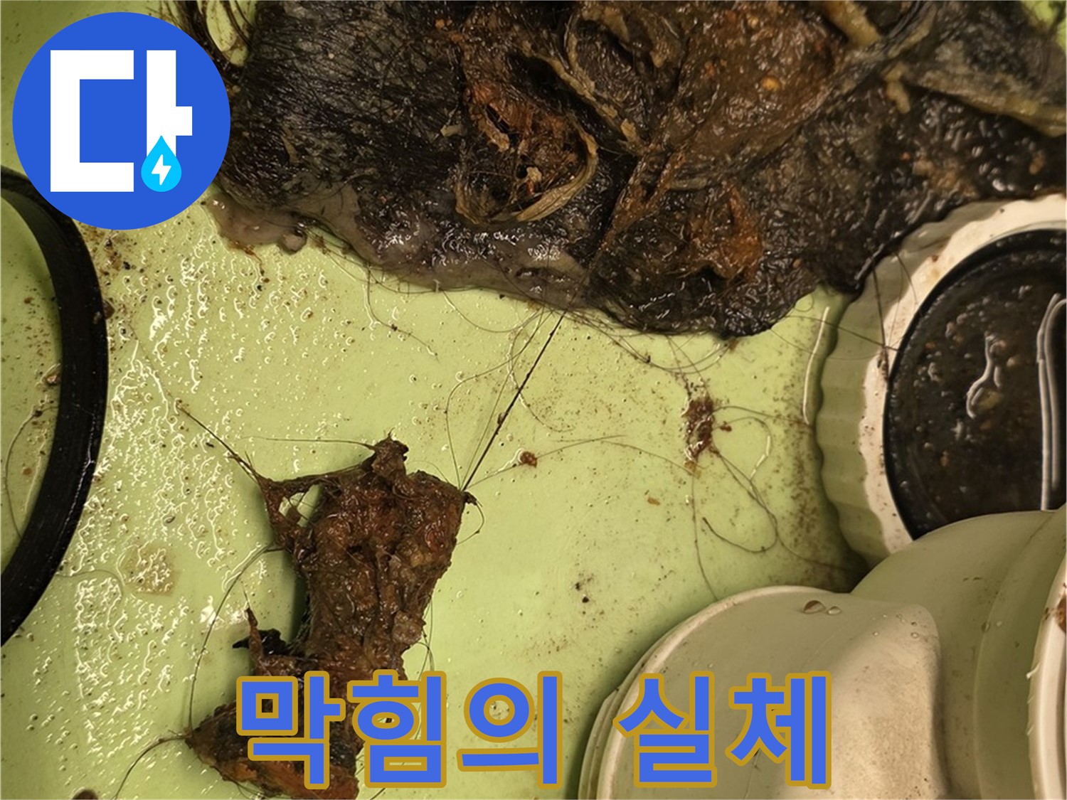 사가정 센트럴아이파크 105동 세면대 막힘의 실체 - 엉망진창 엉켜있는 머리카락과 찌꺼기
