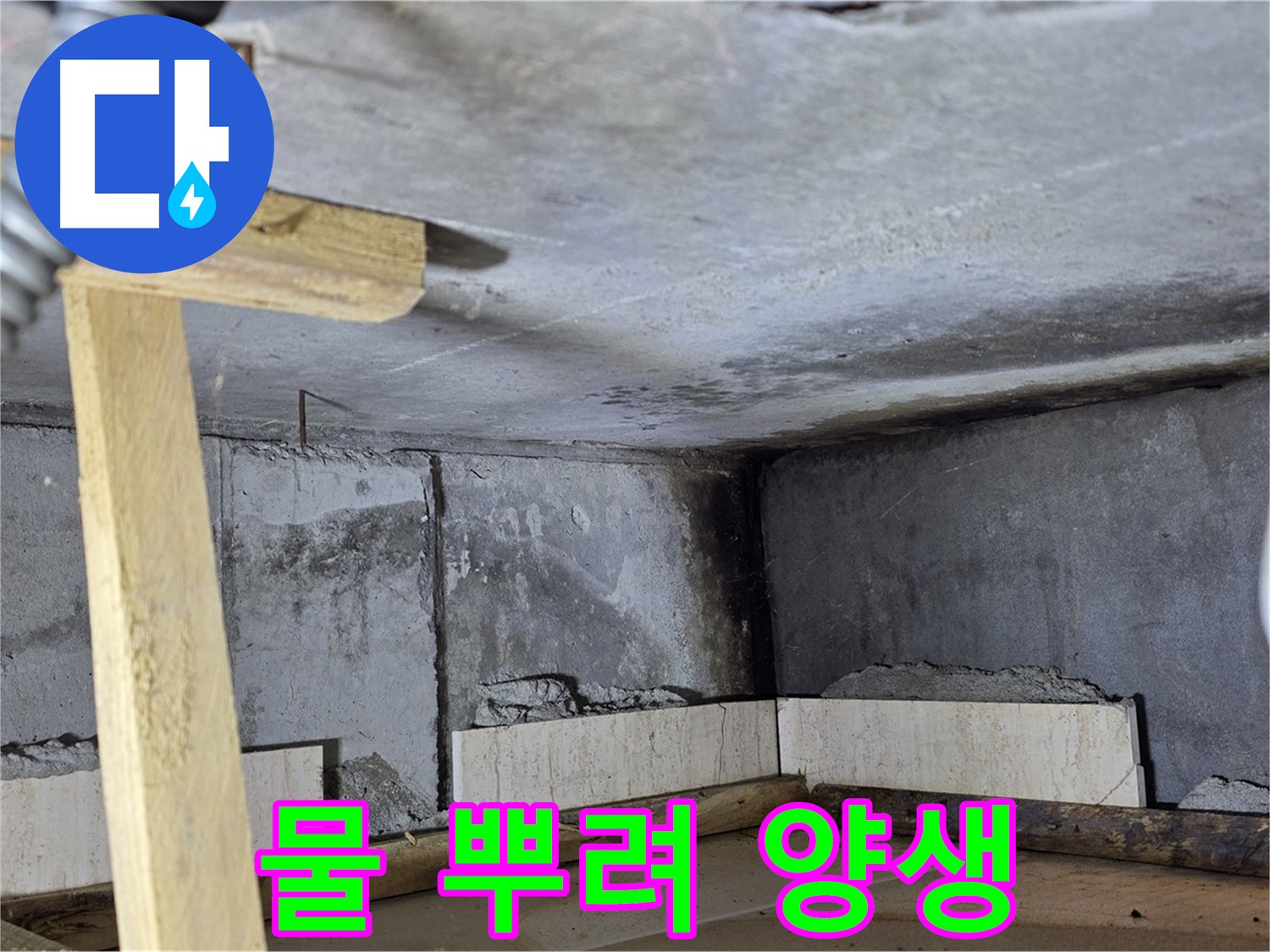 욕조 조적 시멘트 양생 - 물 뿌려 촉촉하게 관리!