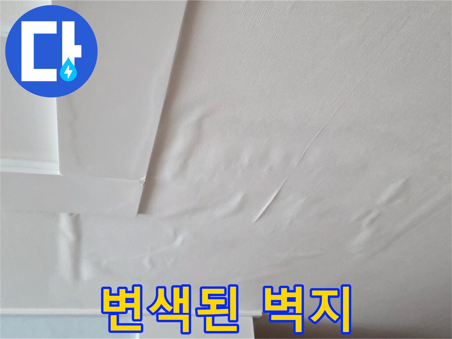 일동면 천장 누수 - 변색된 벽지 상태 상세 촬영
