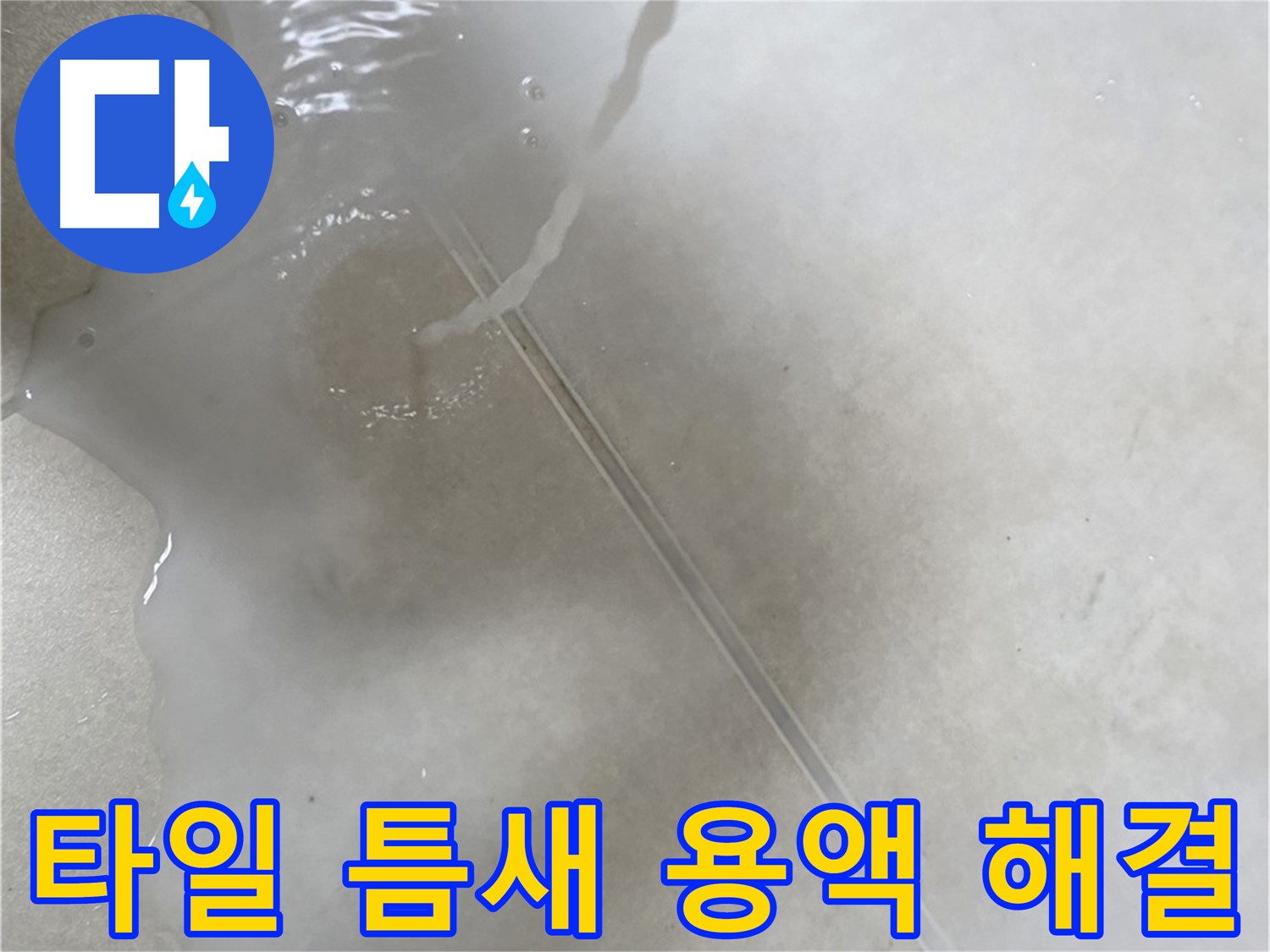 양주 옥정 율정마을 13단지 아파트 - 특수 용액으로 타일 틈새 누수를 말끔하게 해결하는 모습입니다.