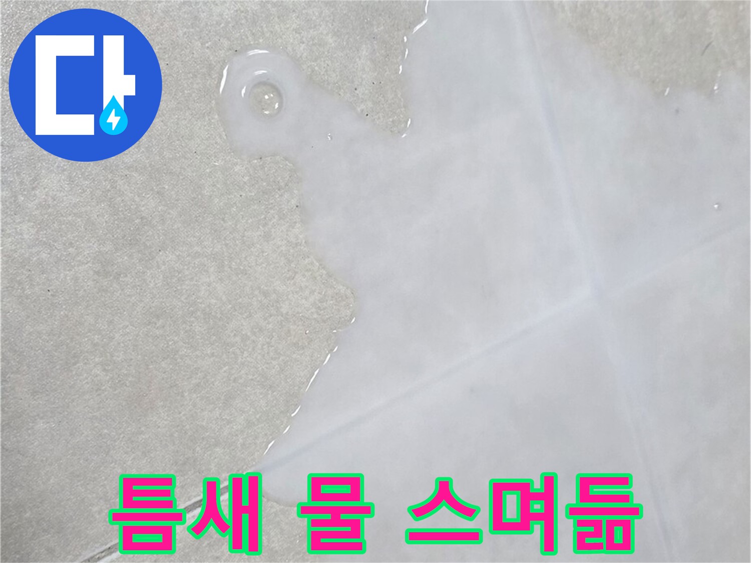 옥정 율정마을 아파트 타일 틈새 물 스며듦 - 누수 초기 증상일 수 있으니 확인 필요
