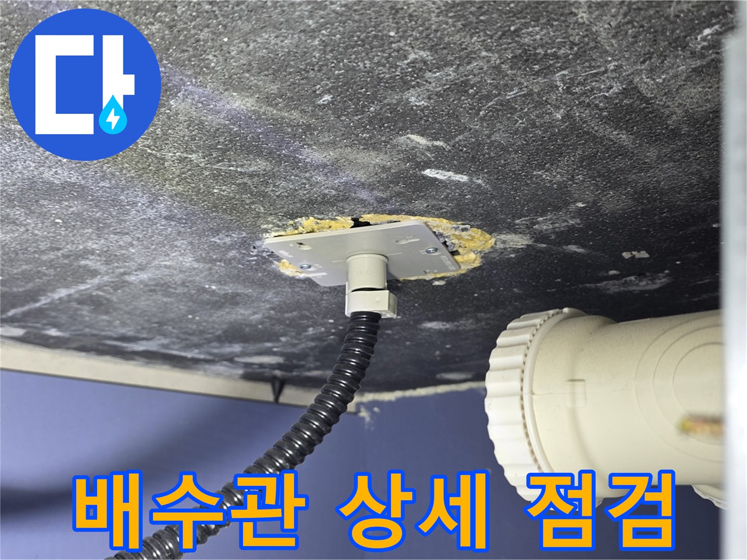 운정어반프라임 세면대 누수 - 배수관 연결부 상태를 상세하게 점검하는 모습