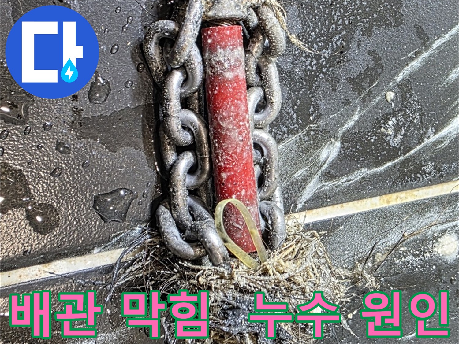중계동 현대5차 아파트 누수 해결 - 배관 막힘의 심각성을 보여주는 사진입니다.