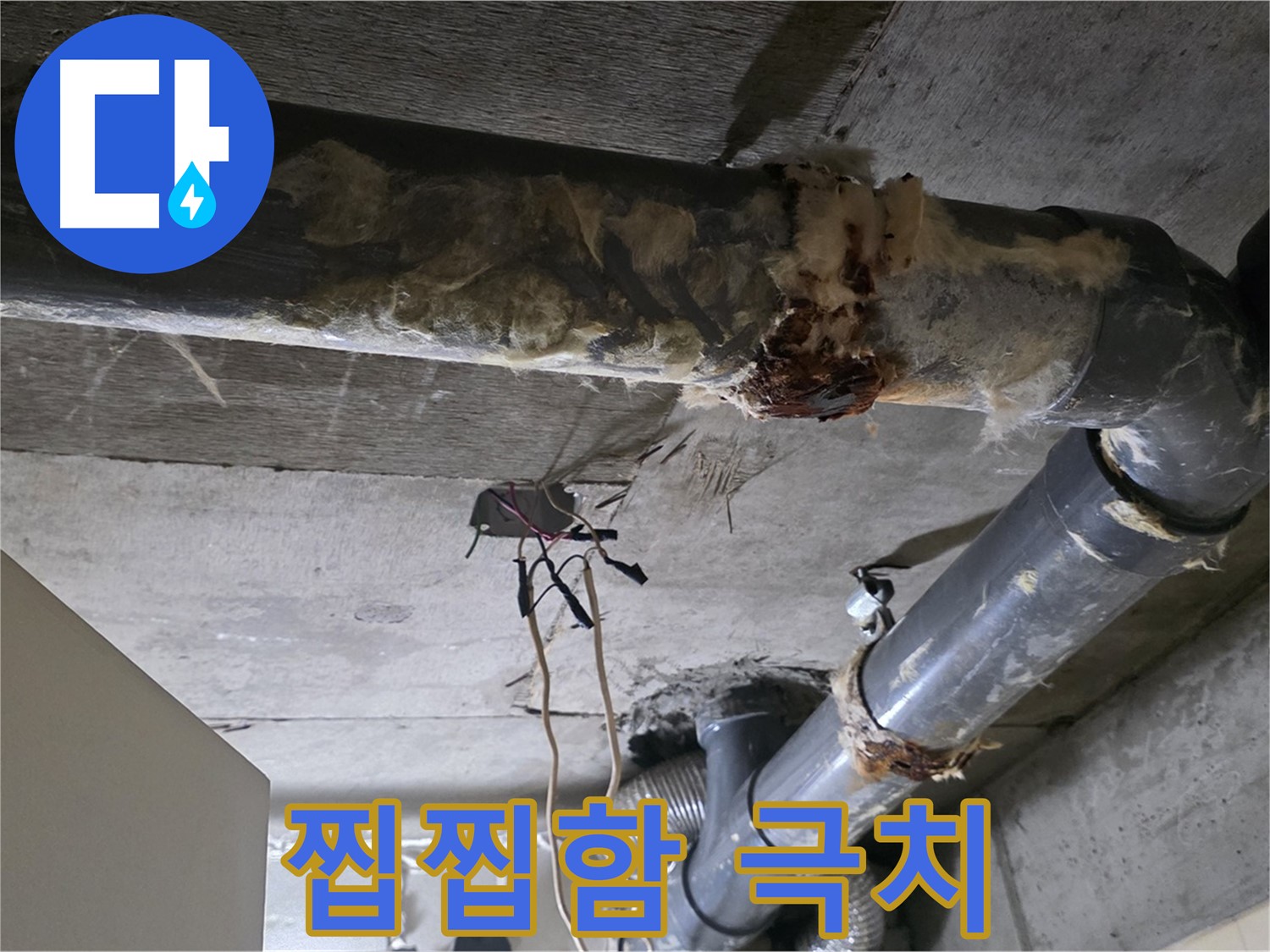 신사동 새절역현대아파트 누수 - 곰팡이와 낡은 테이프 오수 배관 연결 부위 누수 - 찝찝함 극치