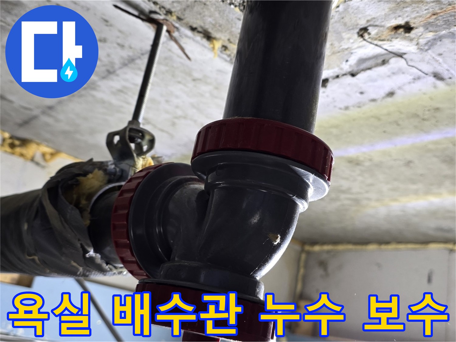 광명시 광명동 한진아파트 욕실 배수관 누수 - 긴급 보수 작업 현장
