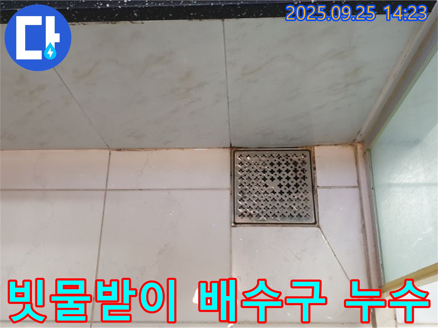 빗물받이 배수구 주변 누수 - 노후 및 파손으로 인한 누수 해결 과정