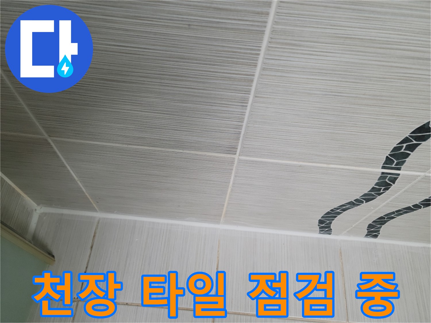 동두천 강변로 - 천장 타일의 상태를 꼼꼼히 점검하여 누수 원인을 파악하고 있습니다.