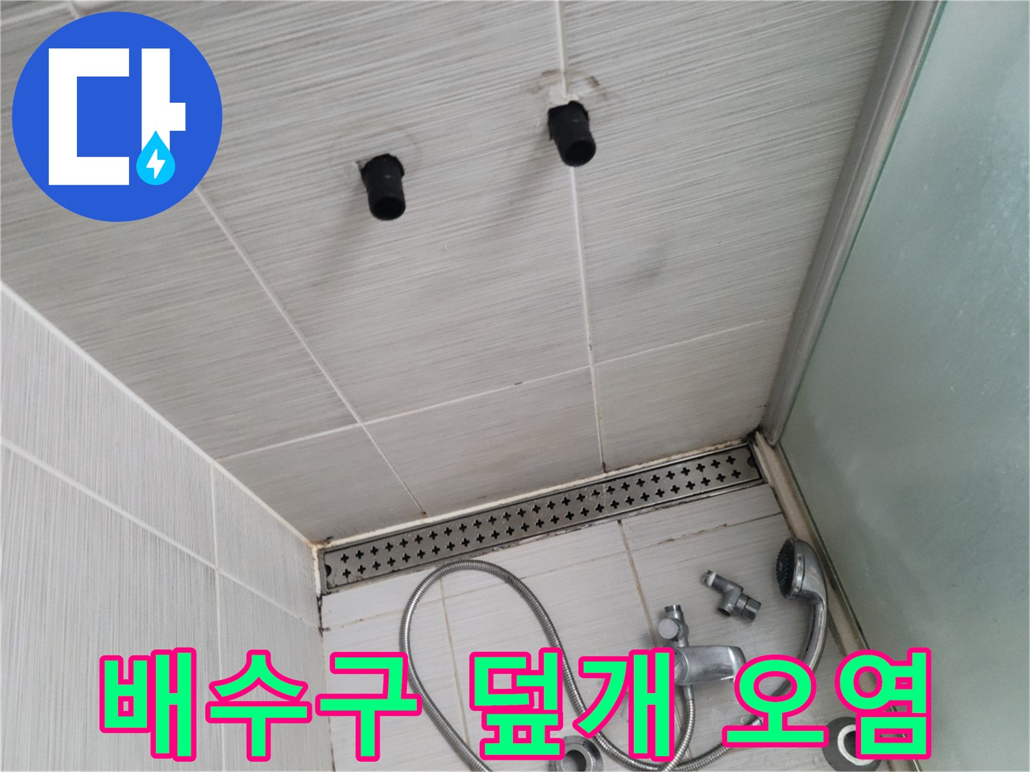 동두천 신창동 - 샤워기 주변 배수구 덮개 오염 - 덮개, 깨끗하게 관리해야 냄새를 막아요!
