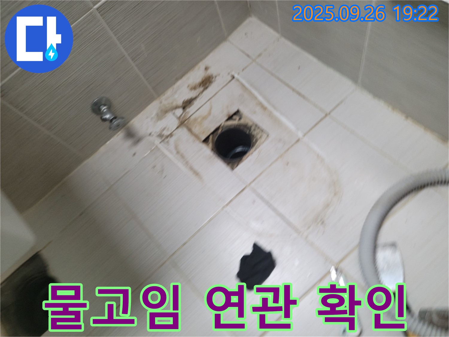 동두천 욕실 누수 - 배수구 주변 물고임, 누수 연관성 확인 및 원인 분석