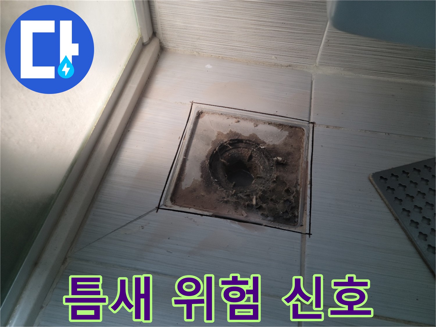 신창비바패밀리 욕실 배수구 - 타일 틈새의 위험 신호!