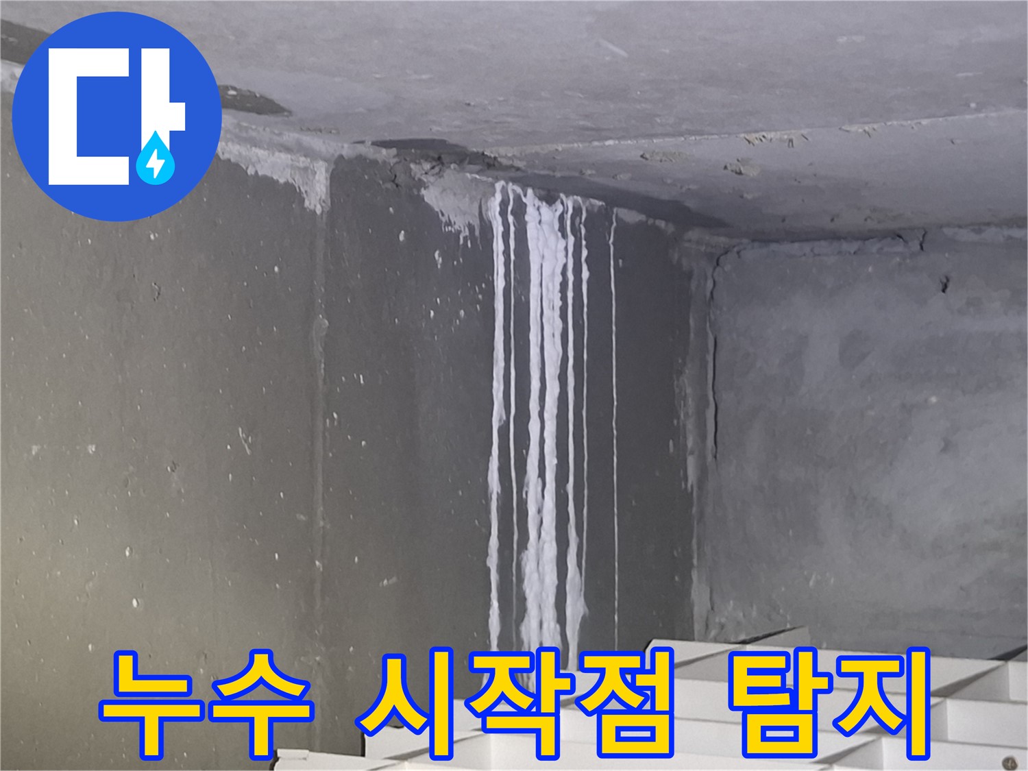 분당 건물 계단 벽 누수 - 누수 시작점 정밀 탐지 중