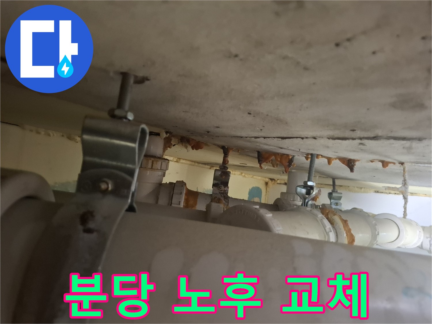 분당 봇들마을 아파트 - 배관 상태 점검, 노후 배관 교체 필요, 상세 상담 진행