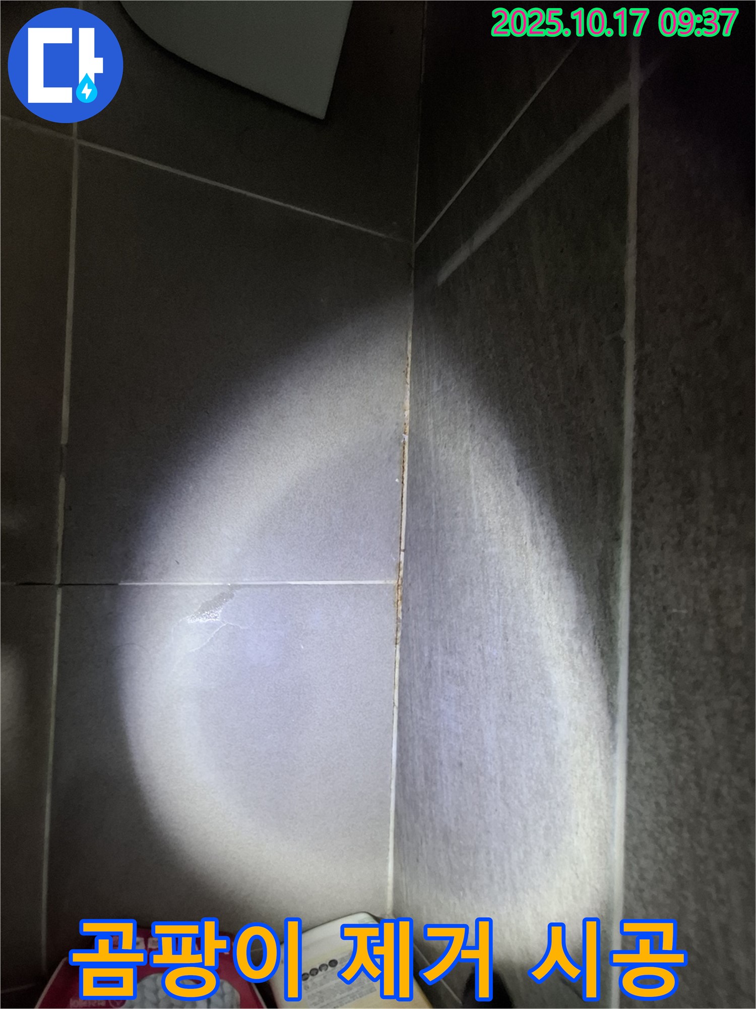 분당 봇들마을 아파트 욕실 타일 틈새 누수 - 곰팡이 싹- 제거하고 방수 실리콘으로 꼼꼼 시공!