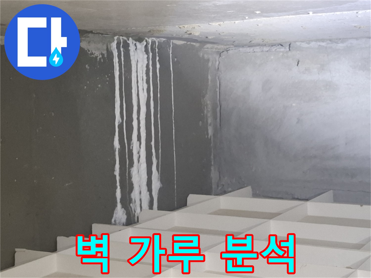 분당구 삼평동 누수탐지 - 벽에 맺힌 하얀 가루 원인 정밀 분석 후 완벽하게 해결하는 과정