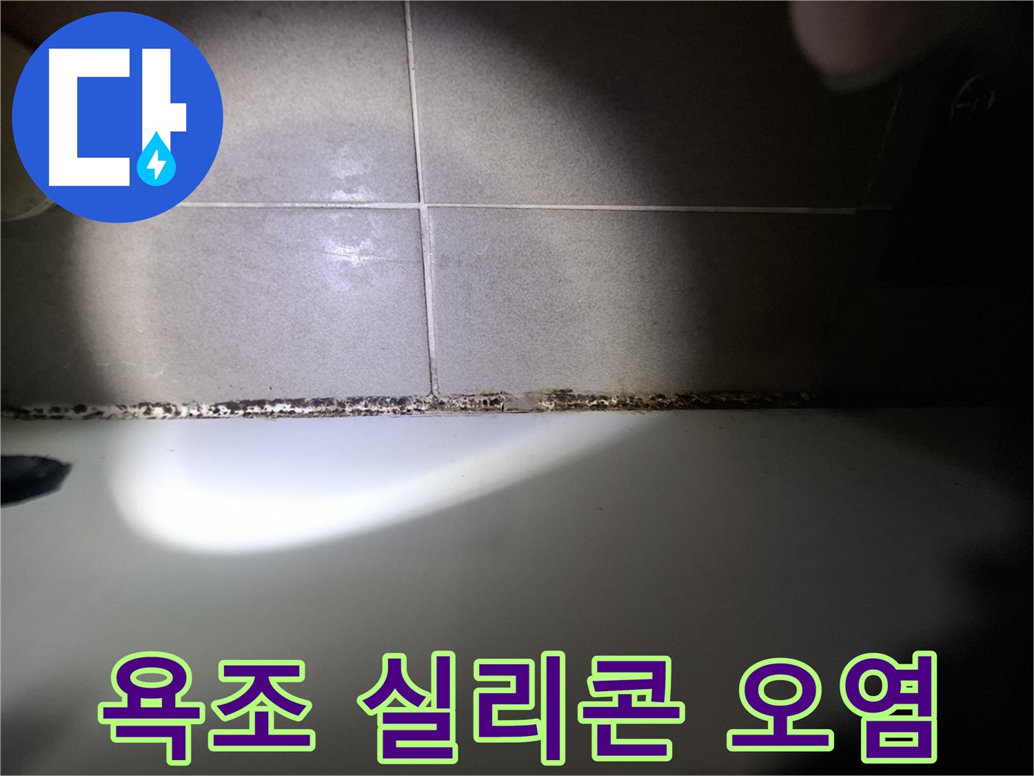 욕조 실리콘 곰팡이 - 심각한 오염 상태 - 긴급 진단 필요