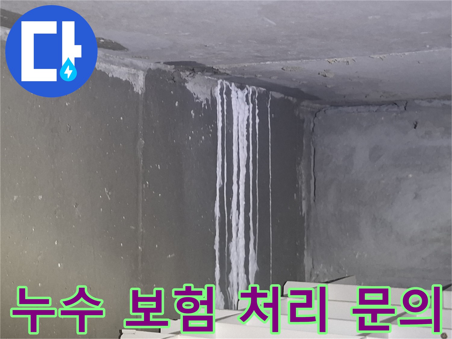 성남 봇들마을 건물 계단 벽 누수 - 보험 처리 가능성 문의