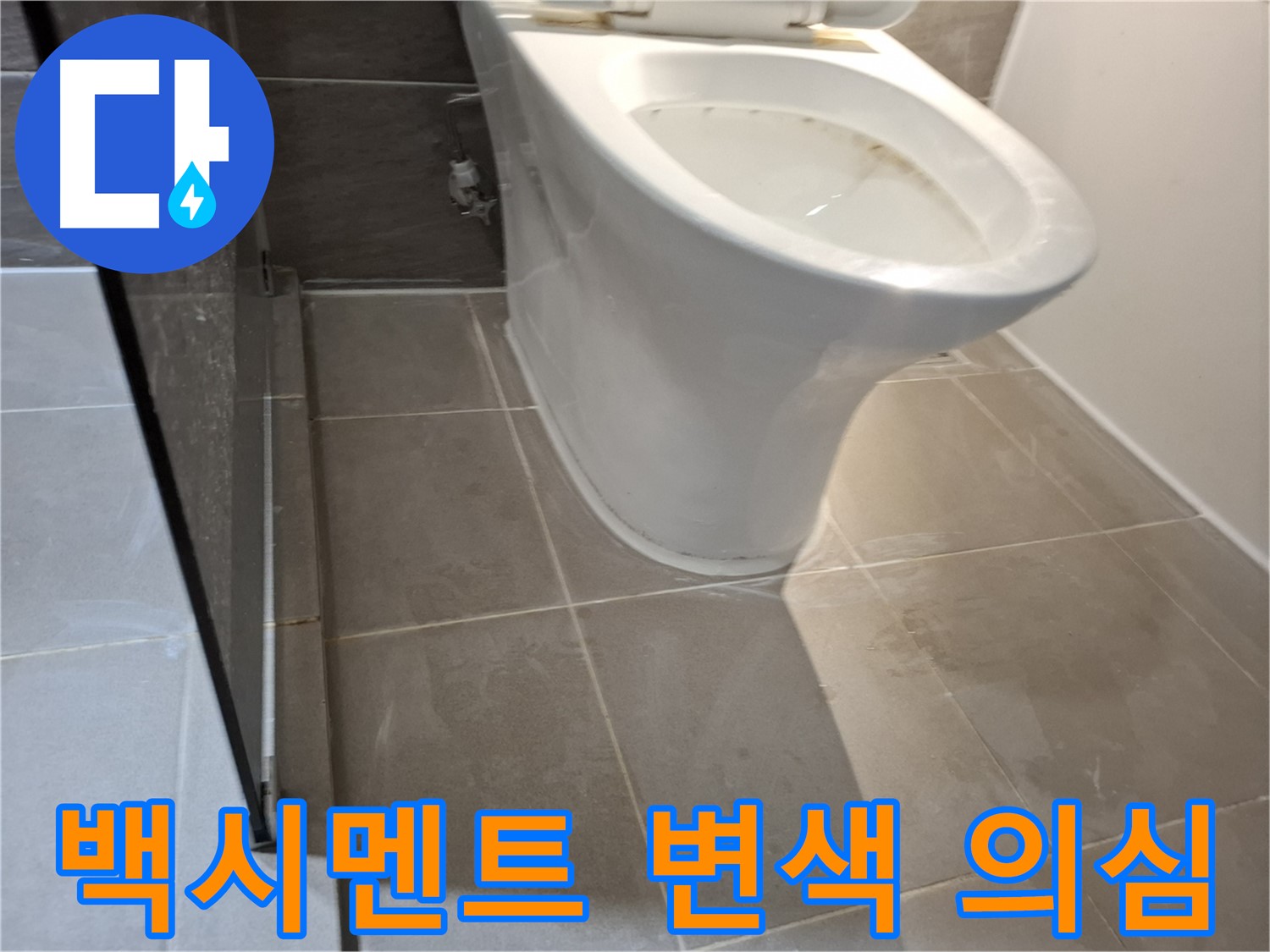판교 삼평동 봇들마을 - 변기 주변 백시멘트 변색 - 누수 의심 점검