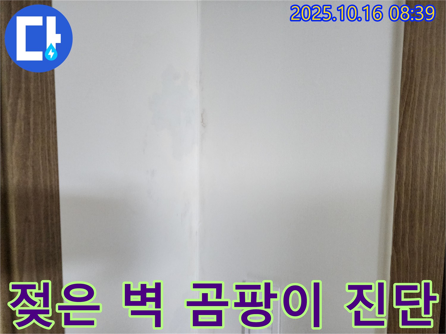 양주시 남면 경신리 주택 - 젖은 벽과 곰팡이 발생 - 긴급 누수 진단 과정을 보여주는 이미지
