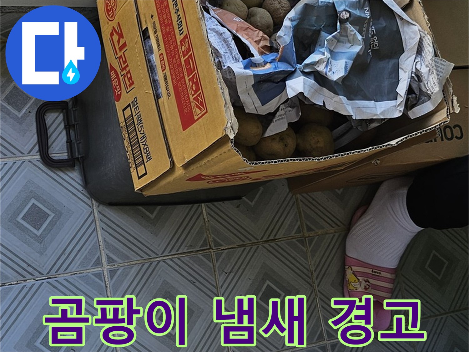 신월1동 엘리시안 A동 누수 현장 - 감자 박스 주변에서 곰팡이 냄새가 난다면 누수 경고등이 켜진 것입니다 - 즉시 점검하세요.