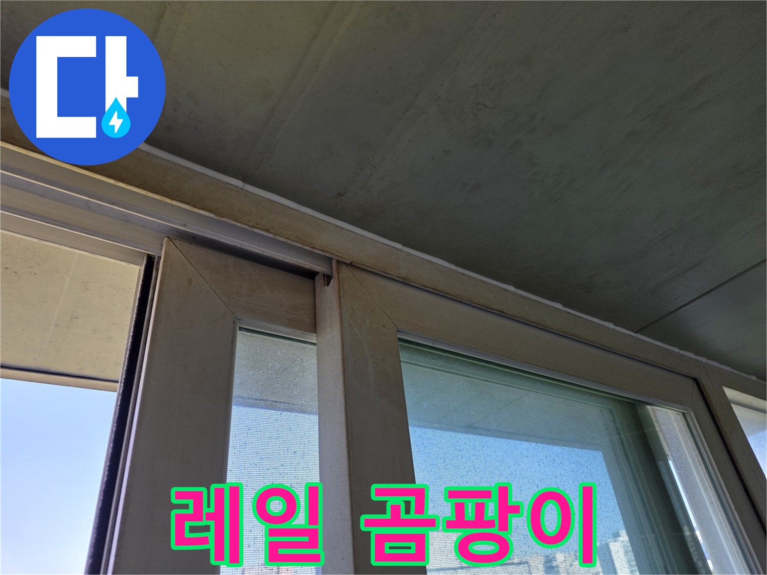 양천구 신월동 샷시 누수 - 레일 곰팡이 - 곰팡이 서식지